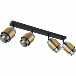 Plafonnier Globo MILLEY Laiton, Noir, 4 lumières