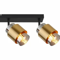 Plafonnier Globo MILLEY Laiton, Noir, 4 lumières