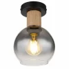 Plafonnier Globo MOITAS Couleur bois, Noir, 1 lumière