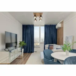 Plafonnier Globo MOITAS Couleur bois, Noir, 4 lumières