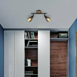 Plafonnier Globo MUBBY Écru, Noir, 2 lumières