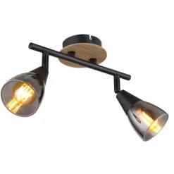 Plafonnier Globo MUBBY Écru, Noir, 2 lumières