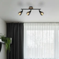 Plafonnier Globo MUBBY Noir, 3 lumières