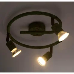 Plafonnier Globo OLANA Vert, Rouille, 3 lumières