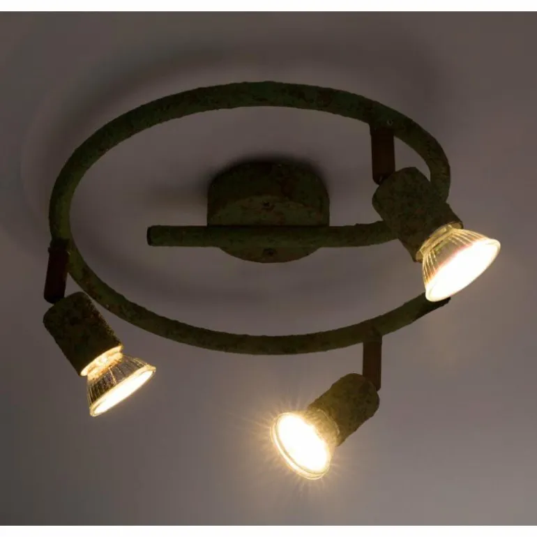Plafonnier Globo OLANA Vert, Rouille, 3 lumières