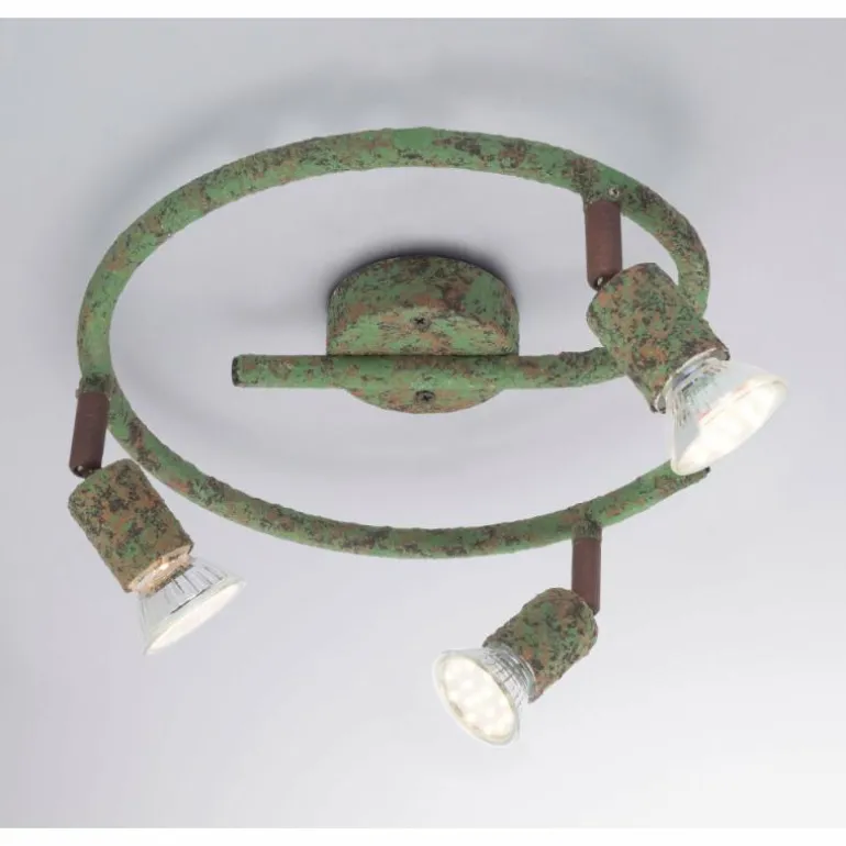 Plafonnier Globo OLANA Vert, Rouille, 3 lumières