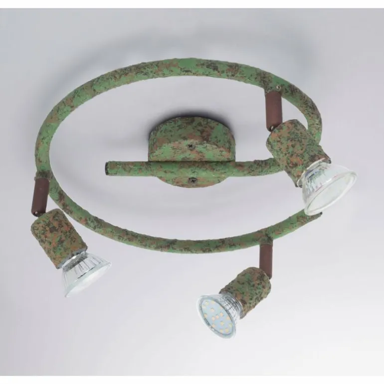 Plafonnier Globo OLANA Vert, Rouille, 3 lumières