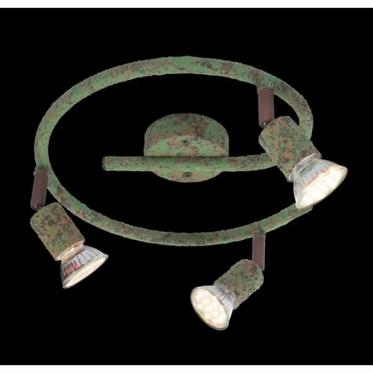 Plafonnier Globo OLANA Vert, Rouille, 3 lumières