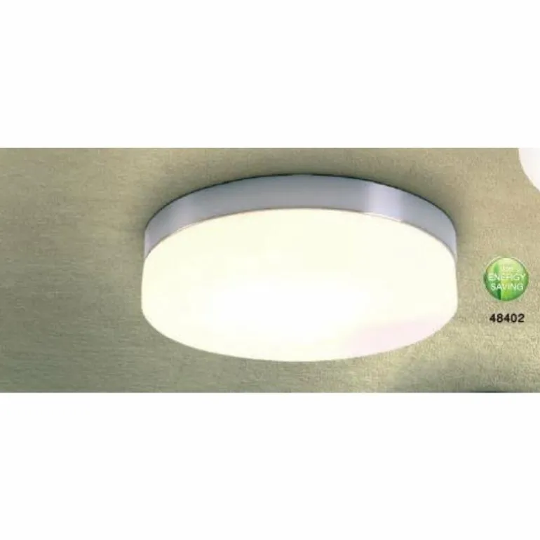 Plafonnier Globo OPAL Acier inoxydable, Nickel mat, Blanc, 2 lumières