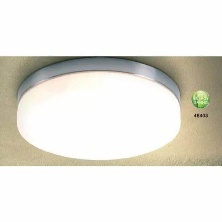 Plafonnier Globo OPAL Acier inoxydable, Nickel mat, Blanc, 3 lumières