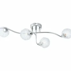 Plafonnier Globo ORINA Chrome, Blanc, 4 lumières