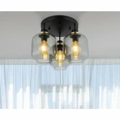 Plafonnier Globo OTHMAR Bronze, Noir, 3 lumières