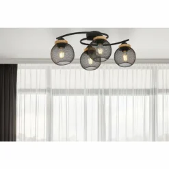Plafonnier Globo PABLO Noir, 4 lumières