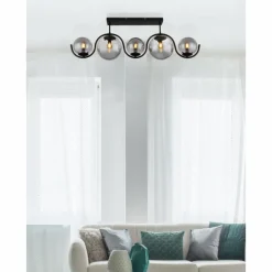 Plafonnier Globo PORRY Noir, 5 lumières
