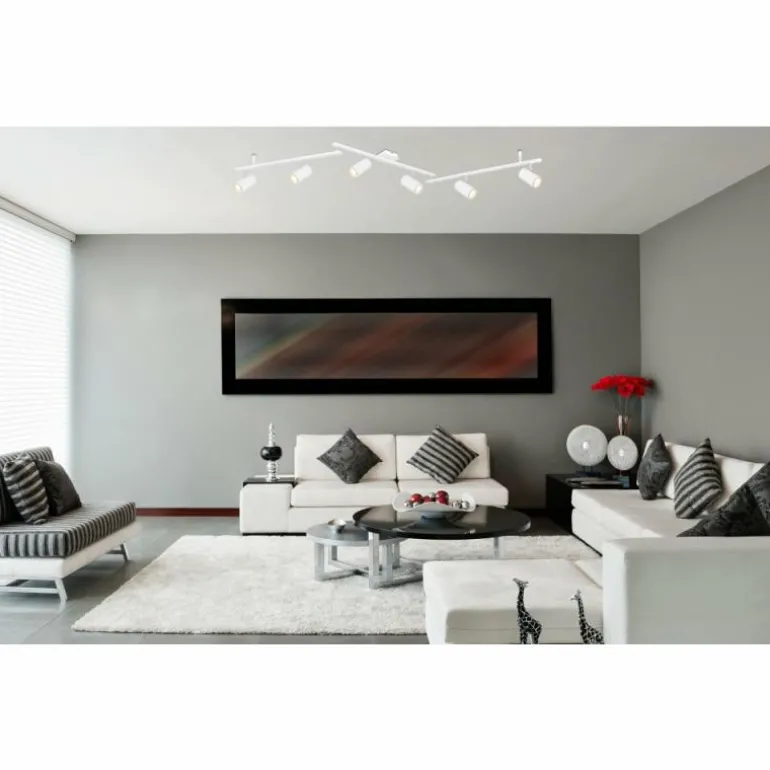 Plafonnier Globo ROBBY Blanc, 6 lumières