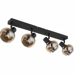 Plafonnier Globo TOKKI Noir, 4 lumières