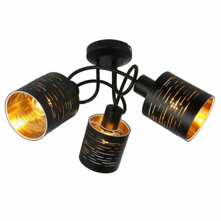 Plafonnier Globo TUNNO Noir, 3 lumières