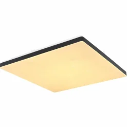 Plafonnier Globo ULLY LED Noir, Blanc, 1 lumière, Télécommandes, Changeur de couleurs