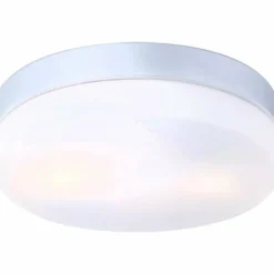Plafonnier Globo VRANOS Acier inoxydable, Argenté, Blanc, 2 lumières
