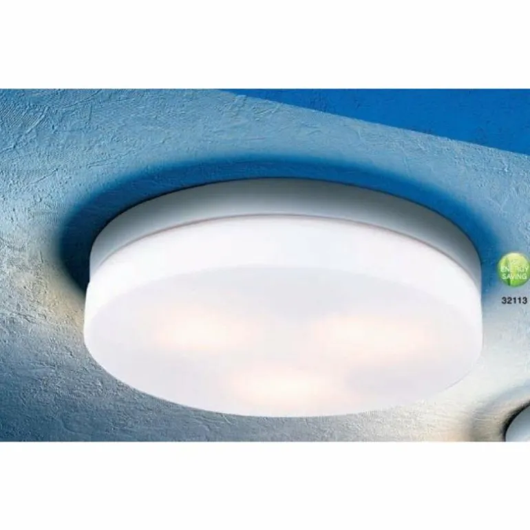 Plafonnier Globo VRANOS Acier inoxydable, Argenté, Blanc, 3 lumières