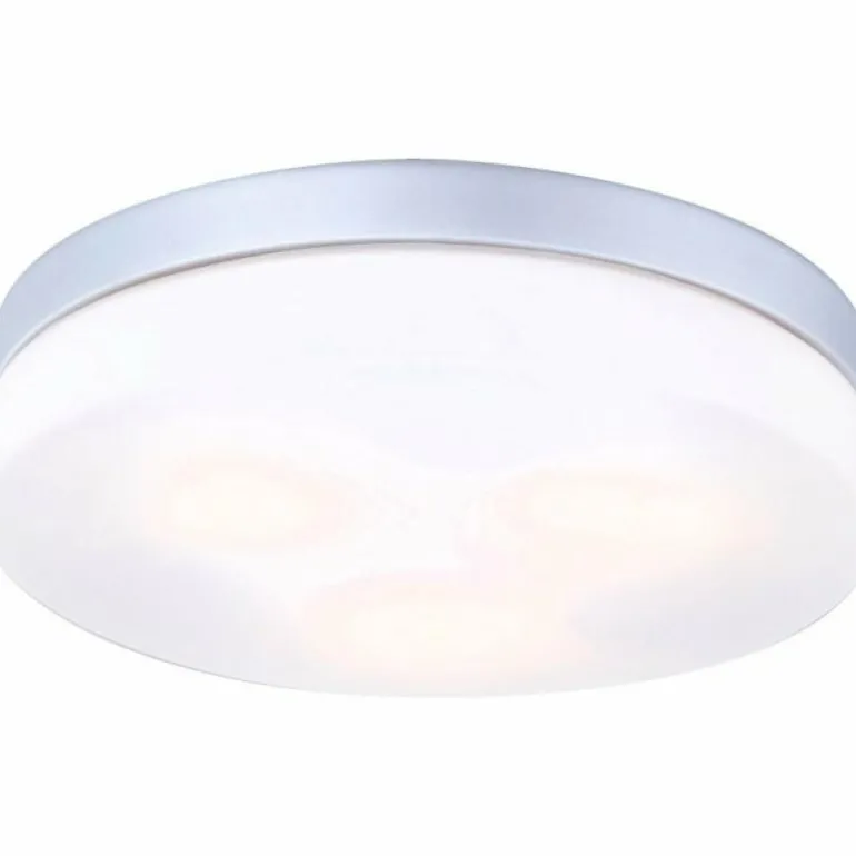 Plafonnier Globo VRANOS Acier inoxydable, Argenté, Blanc, 3 lumières