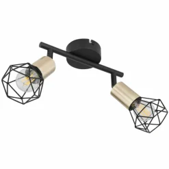 Plafonnier Globo XARA Vieux laiton, Noir, 2 lumières