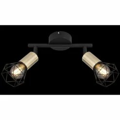 Plafonnier Globo XARA Vieux laiton, Noir, 2 lumières