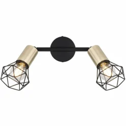 Plafonnier Globo XARA Vieux laiton, Noir, 2 lumières