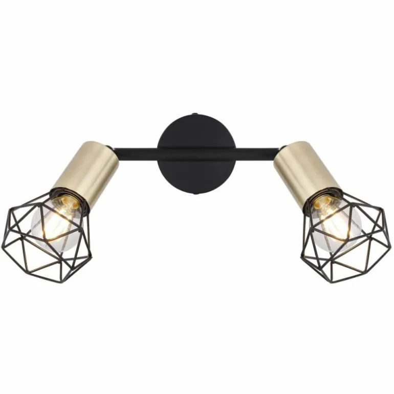 Plafonnier Globo XARA Vieux laiton, Noir, 2 lumières