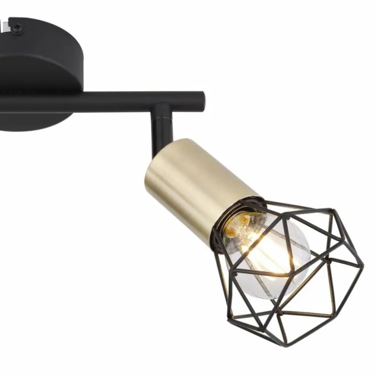 Plafonnier Globo XARA Vieux laiton, Noir, 2 lumières