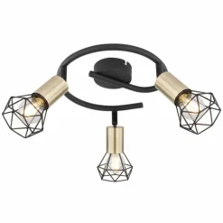 Plafonnier Globo XARA Vieux laiton, Noir, 3 lumières