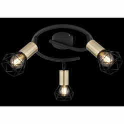 Plafonnier Globo XARA Vieux laiton, Noir, 3 lumières