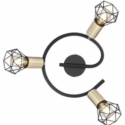 Plafonnier Globo XARA Vieux laiton, Noir, 3 lumières