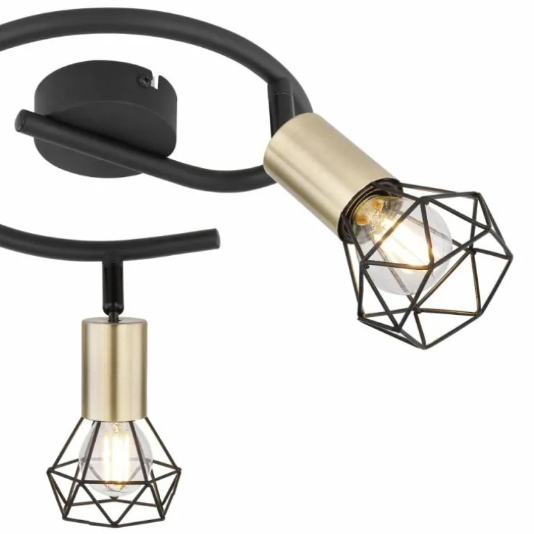 Plafonnier Globo XARA Vieux laiton, Noir, 3 lumières