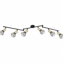Plafonnier Globo XARA Vieux laiton, Noir, 6 lumières