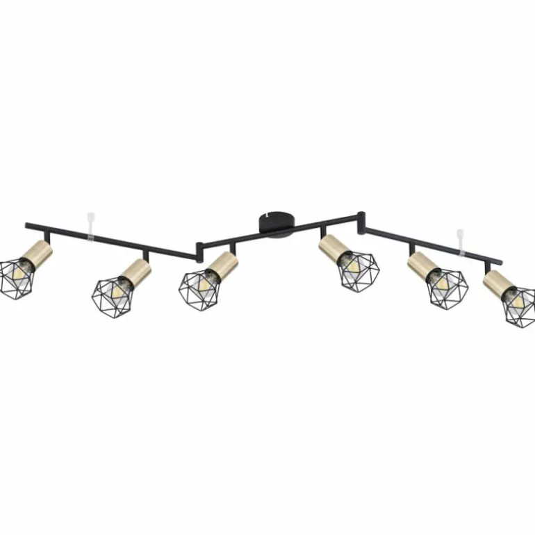 Plafonnier Globo XARA Vieux laiton, Noir, 6 lumières