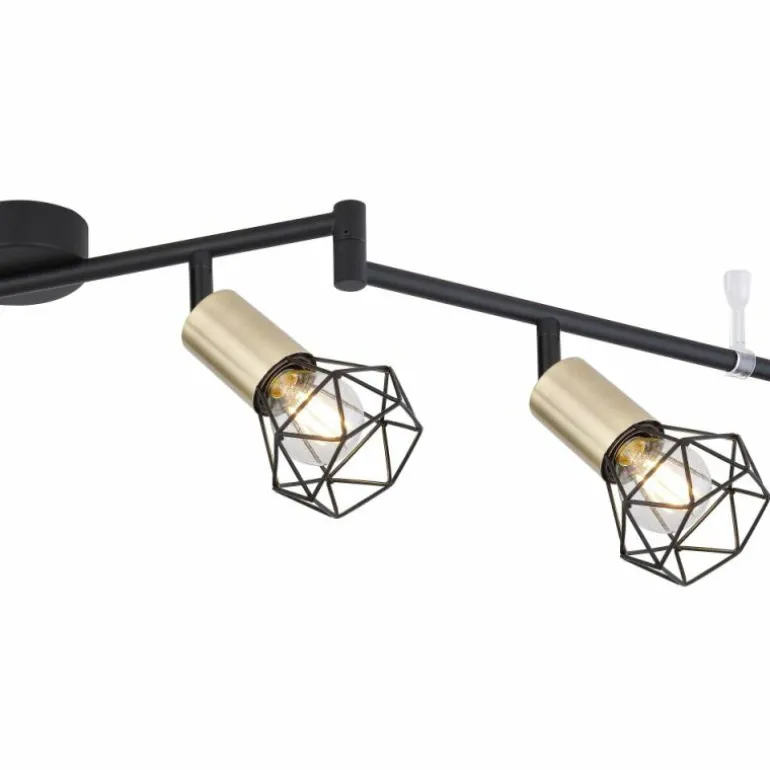 Plafonnier Globo XARA Vieux laiton, Noir, 6 lumières