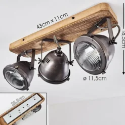 Plafonnier Glostrup Brun, Acier inoxydable, 3 lumières