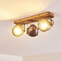 Plafonnier Glostrup Brun, Acier inoxydable, 3 lumières