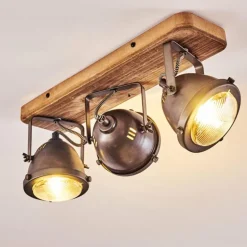 Plafonnier Glostrup Brun, Acier inoxydable, 3 lumières