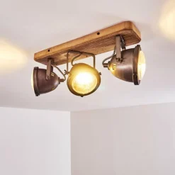 Plafonnier Glostrup Brun, Acier inoxydable, 3 lumières