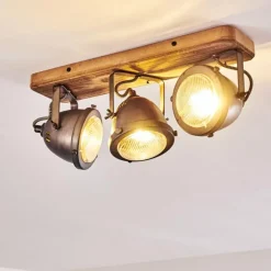 Plafonnier Glostrup Brun, Acier inoxydable, 3 lumières