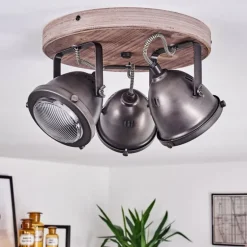 Plafonnier Glostrup Brun, Acier inoxydable, 3 lumières