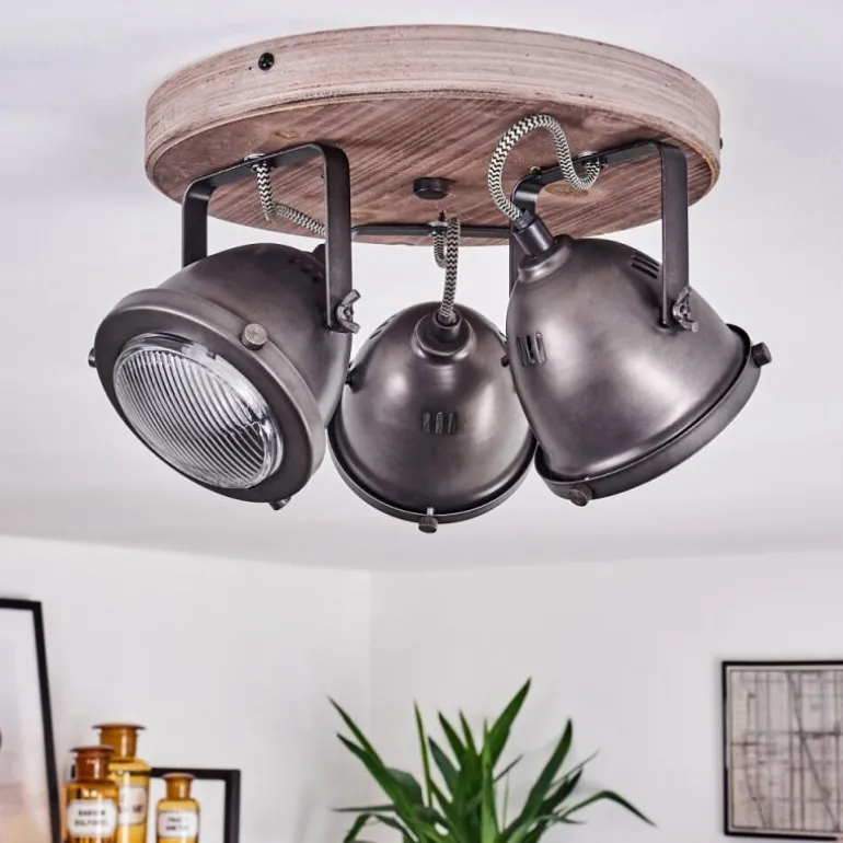 Plafonnier Glostrup Brun, Acier inoxydable, 3 lumières