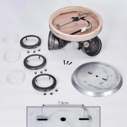 Plafonnier Glostrup Brun, Acier inoxydable, 3 lumières