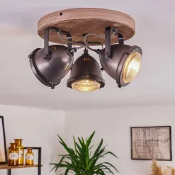 Plafonnier Glostrup Brun, Acier inoxydable, 3 lumières