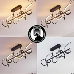 Plafonnier Gora LED Noir, 3 lumières