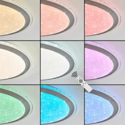 Plafonnier Gorgonta LED Blanc, 2 lumières, Télécommandes, Changeur de couleurs