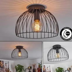 Plafonnier Gourel Noir, 1 lumière