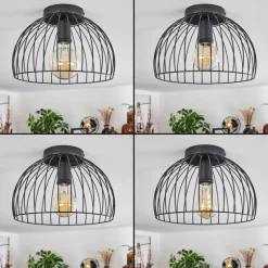 Plafonnier Gourel Noir, 1 lumière